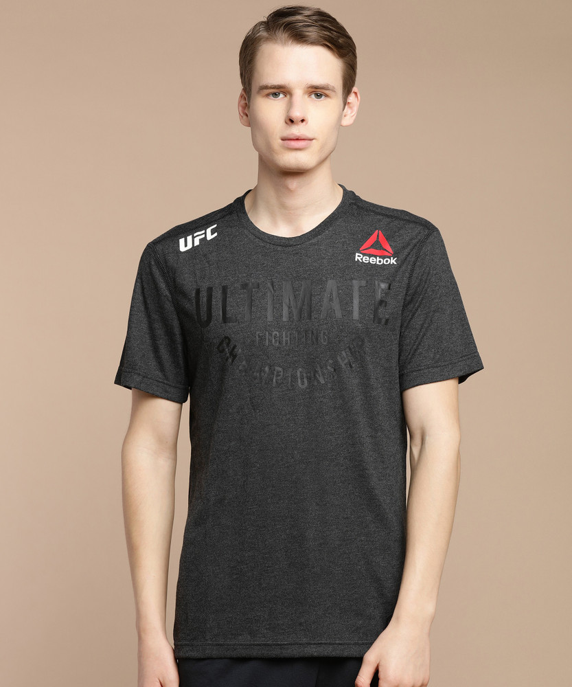 REEBOK Printed Men Round Neck Black T-Shirt - Buy REEBOK Printed 