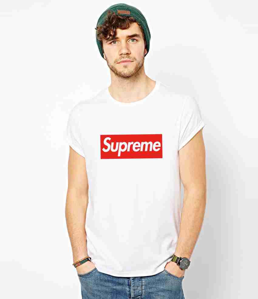 Supreme Printed Men Round Neck White T-Shirt - Buy Supreme Printed 