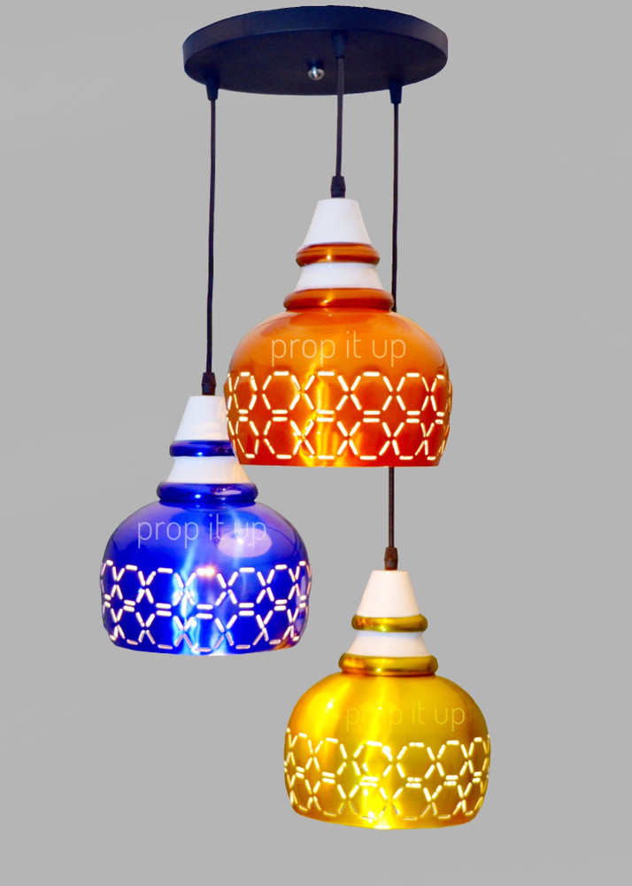 Prop It Up 3-Lights Round Cluster Chandelier, Mushroom Shaped 