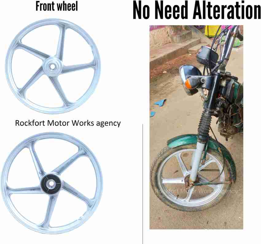 rockfort motor works agency RMW0013SL Front Rear Alloy Aluminium TVS Heavy Duty Super XL Motorbike Tyre Rim Price in India Buy rockfort motor works agency RMW0013SL Front Rear Alloy Aluminium TVS
