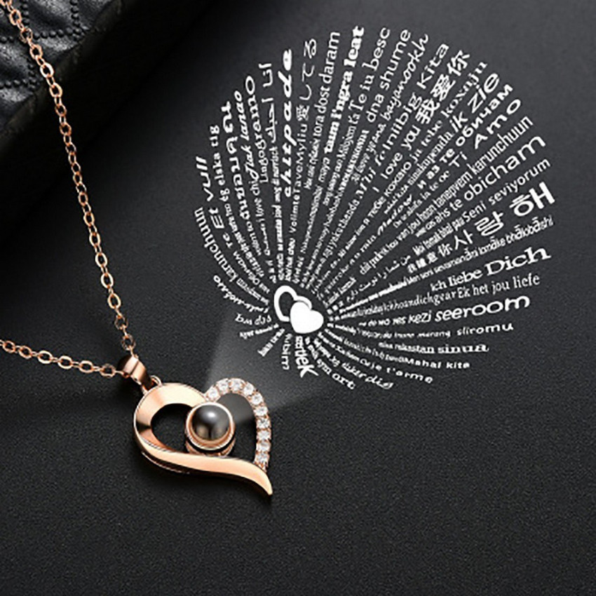 Heart Necklace With I Love You 100 Ways Necklace Necklace With 100