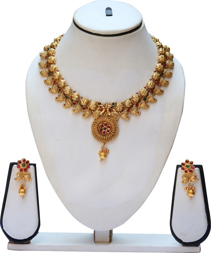 Ethnicking Copper Gold plated Gold Jewellery Set Price in India Buy Ethnicking Copper Gold plated Gold Jewellery Set Online at Best Prices in India Flipkart