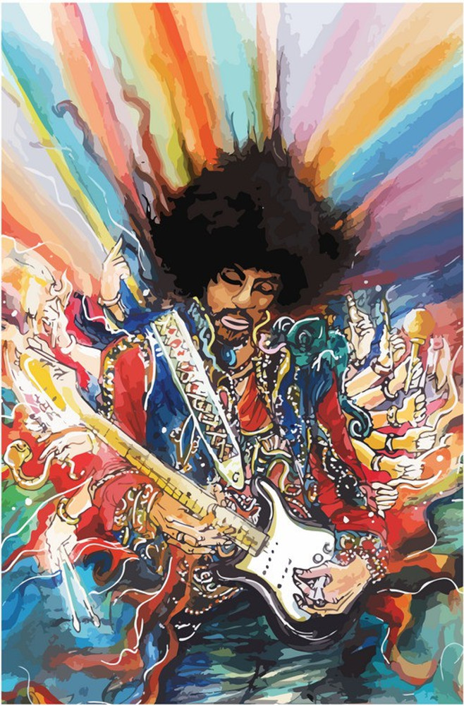 Hadrix Jimi Hendrix Abstract Painting Reststück: 0,95 M Panel Jersey Forever