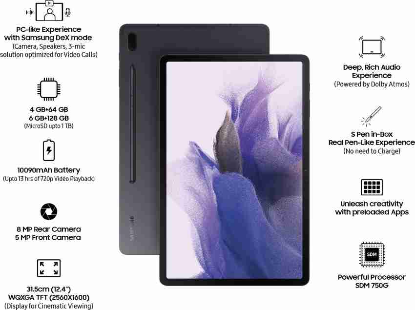 SAMSUNG Galaxy Tab S7 FE With Stylus 6 GB RAM 128 GB ROM 12.4 