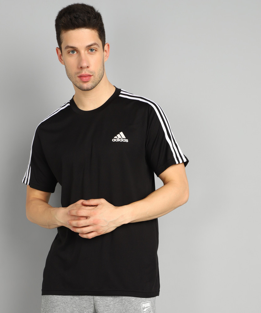 ADIDAS Printed Men Round Neck Black T-Shirt - Buy ADIDAS Printed Men Round  Neck Black T-Shirt Online at Best Prices in India | Flipkart.com