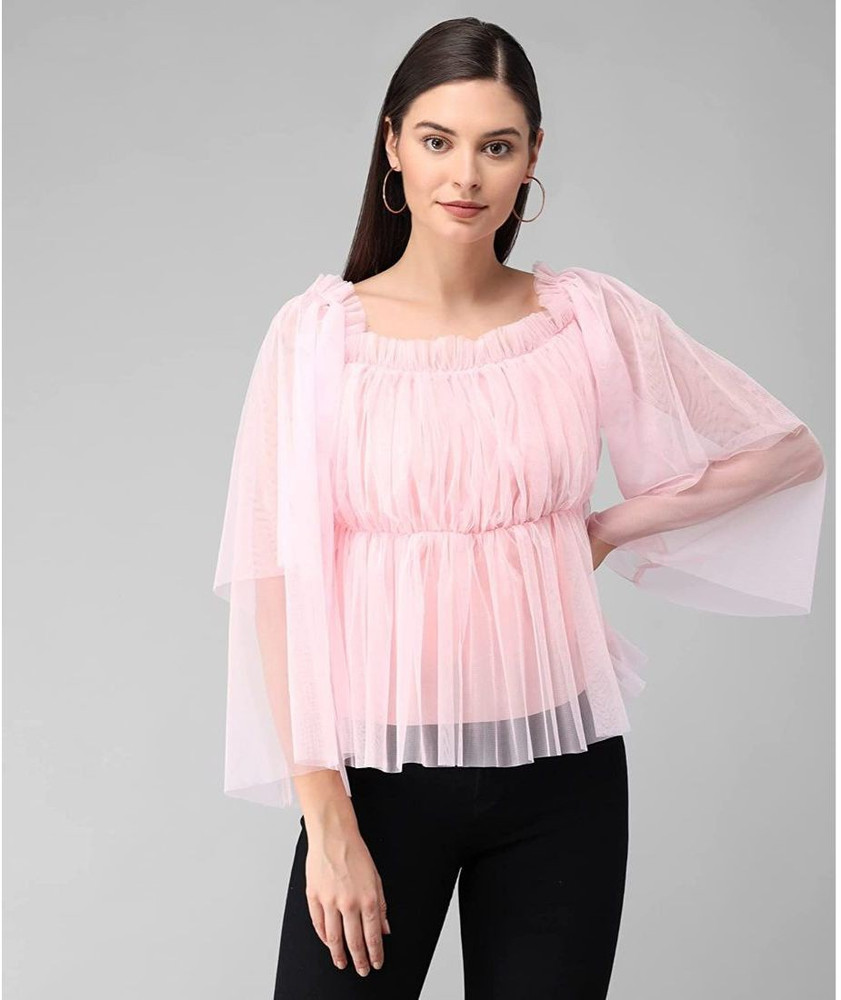 net ruffle top