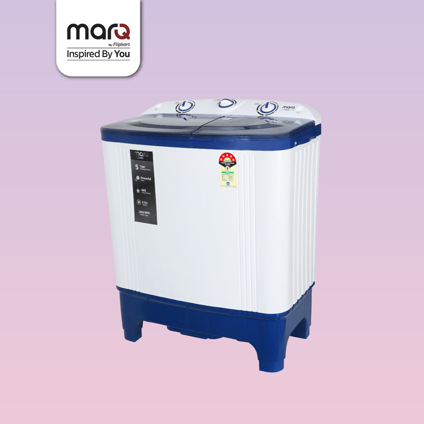 MarQ by Flipkart 7 kg 5 Star rating Semi Automatic Top Load Washing Machine Blue, White Price in India - Buy MarQ by Flipkart 7 kg 5 Star rating Semi Automatic Top