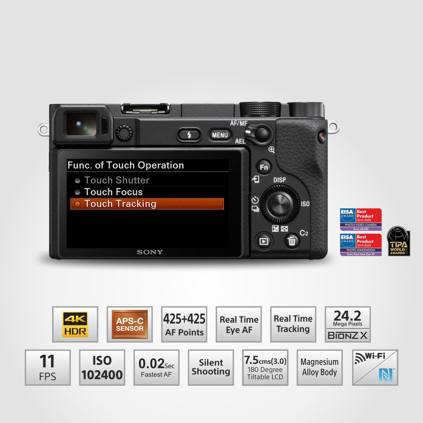 SONY Alpha ILCE-6400 APS-C Mirrorless Camera Body Only Featuring 
