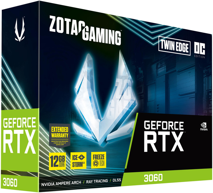 ZOTAC RTX 3060 Twin Edge OC GDDR6 12 GB NVIDIA Chipset 192 bit 