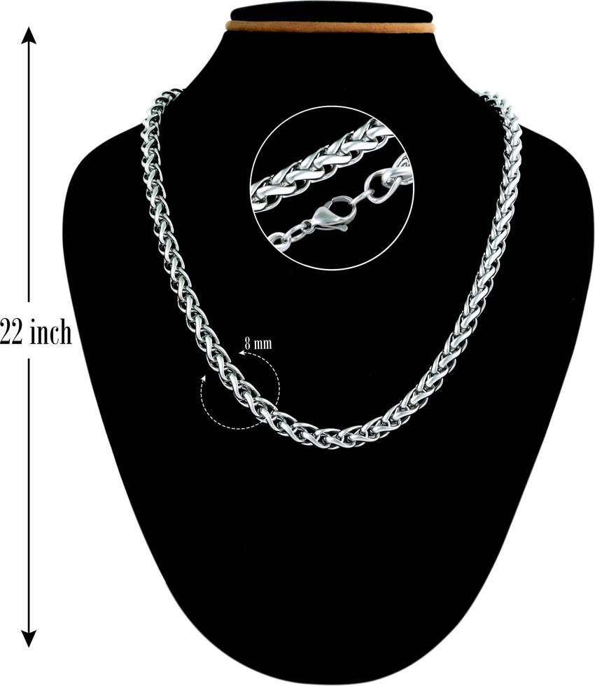 Thrillz Silver Chain For Boys With Stylish Silver Bracelet For Men Boys Silver Plated Stainless Steel Chain Price in India Buy Thrillz Silver Chain For Boys With Stylish Silver Bracelet For