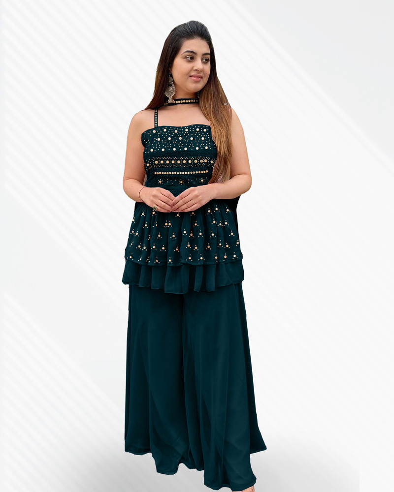 SANCIA Women Crop Top Palazzo Set - Buy SANCIA Women Crop Top Palazzo Set  Online at Best Prices in India | Flipkart.com