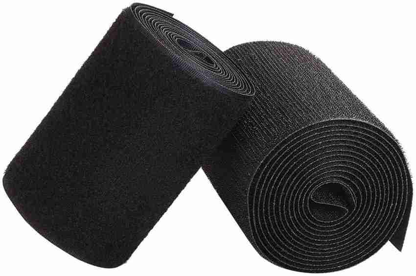 Artvelly 25 Meter Black 4 Inch (50 mm) Width Velcro Hook and Loop 