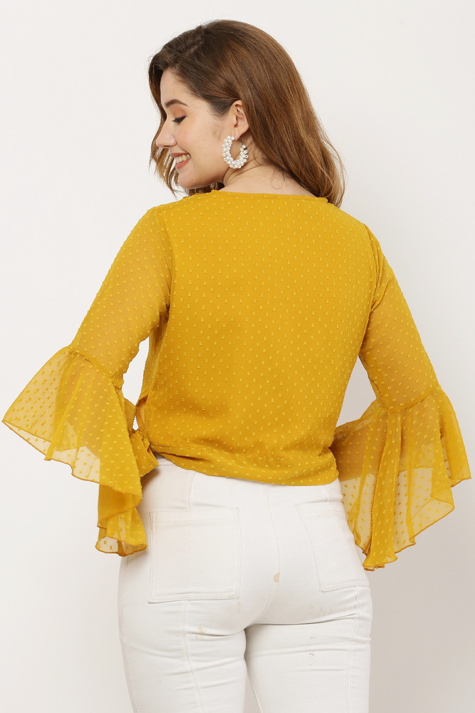 yellow bell sleeve top