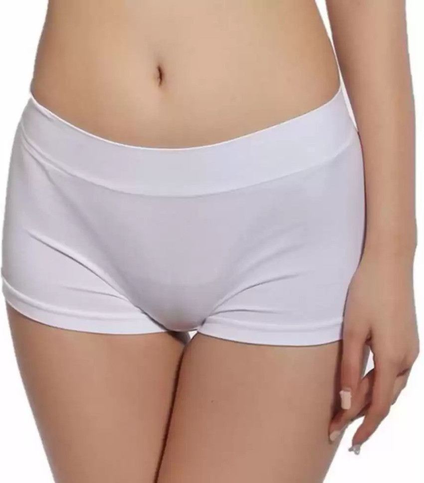 TYMONT Women Boy Short White Panty - Buy TYMONT Women Boy Short 