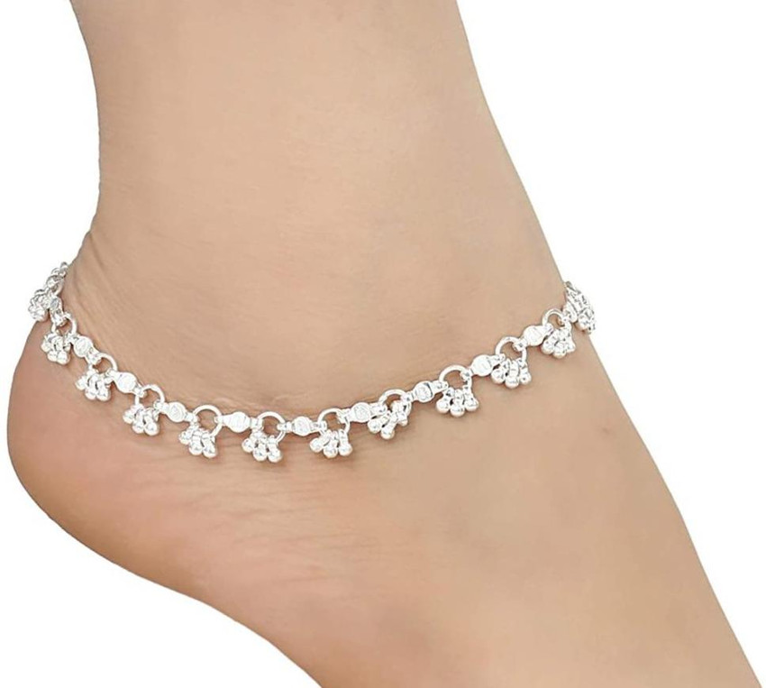 Ladies silver payal design discount