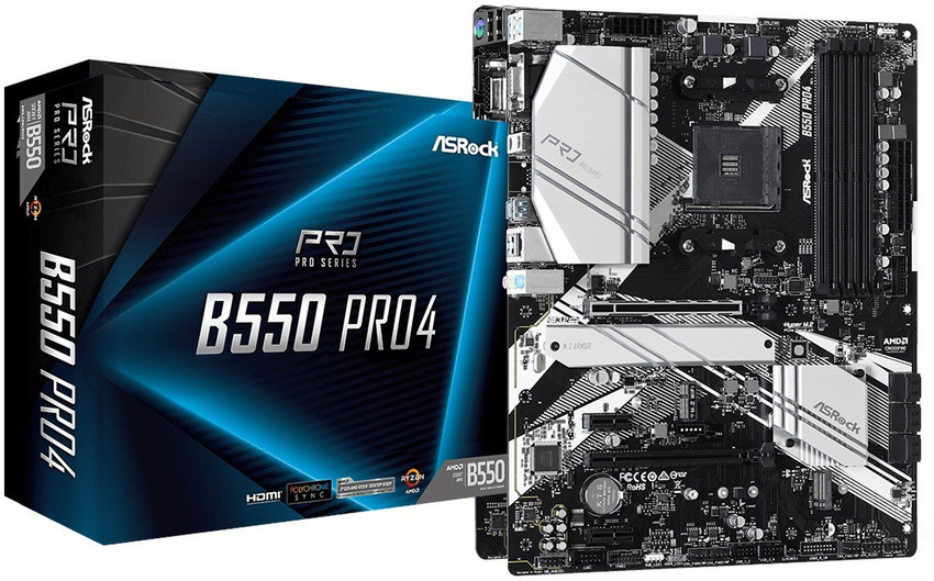 ASRock B550 Pro4 AM4Socket ATX AMD B550 Chipset DDR4 Motherboard 