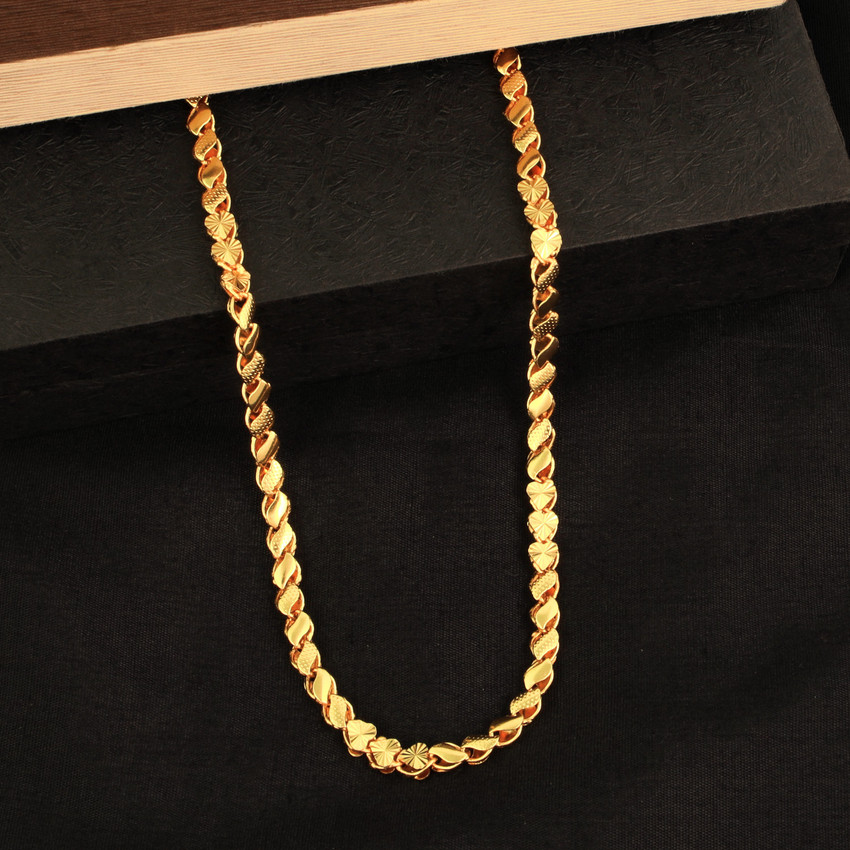 Fashion Frill Gold Chain For Boys Stylish Chain Necklace Golden Men Chains For Men Boys Gold plated Plated Brass Chain Price in India Buy Fashion Frill Gold Chain For Boys Stylish Chain