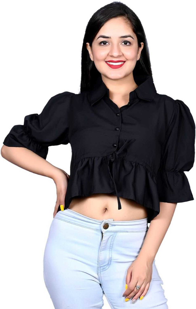 RADHECREATION Girls Casual Crepe Crop Top Price in India - Buy  RADHECREATION Girls Casual Crepe Crop Top online at Flipkart.com