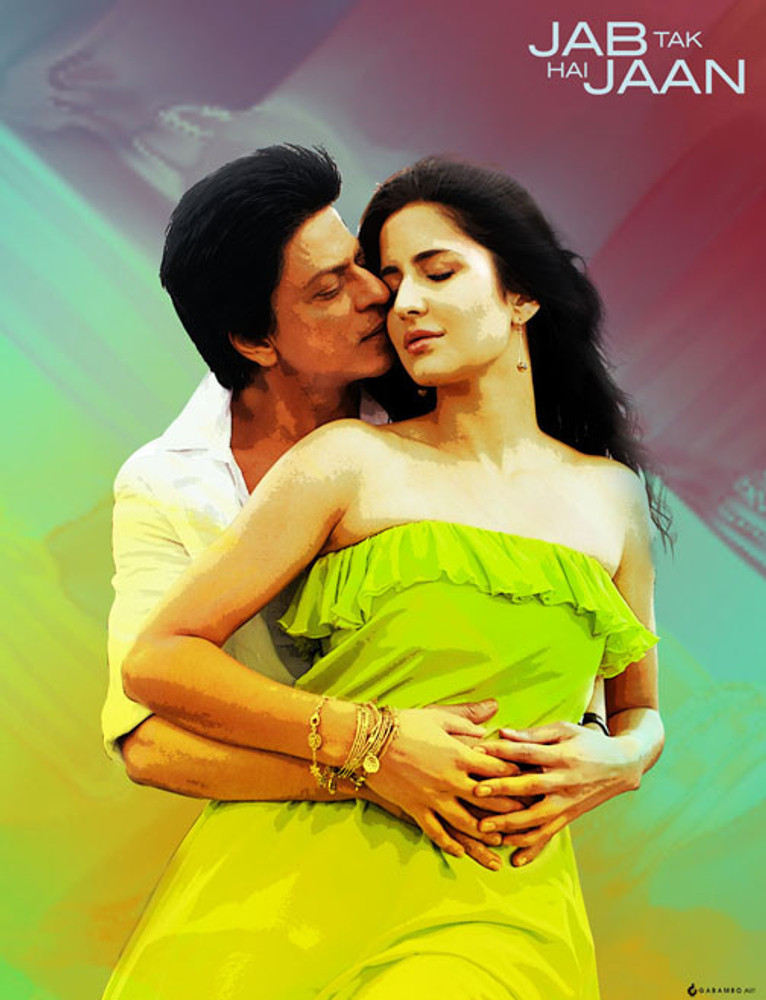 Jab Tak Hai Jaan: Shahrukh Katrina Framed Canvas - By Gabambo YRF 
