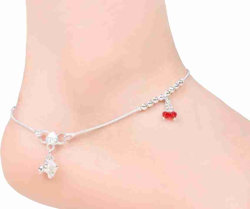 Laali S3 Silver Plated White Metal Thin Payal Anklets For Women Girls Alloy Anklet Price in India Buy Laali S3 Silver Plated White Metal Thin Payal Anklets For Women