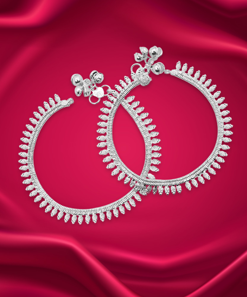GIACOMO Fancy Silver Ladies Payal Set Pajeb Design Stylish Party Daily Wear Silver Anklet Price in India Buy GIACOMO Fancy Silver Ladies Payal Set Pajeb Design Stylish Party Daily Wear Silver Anklet O...