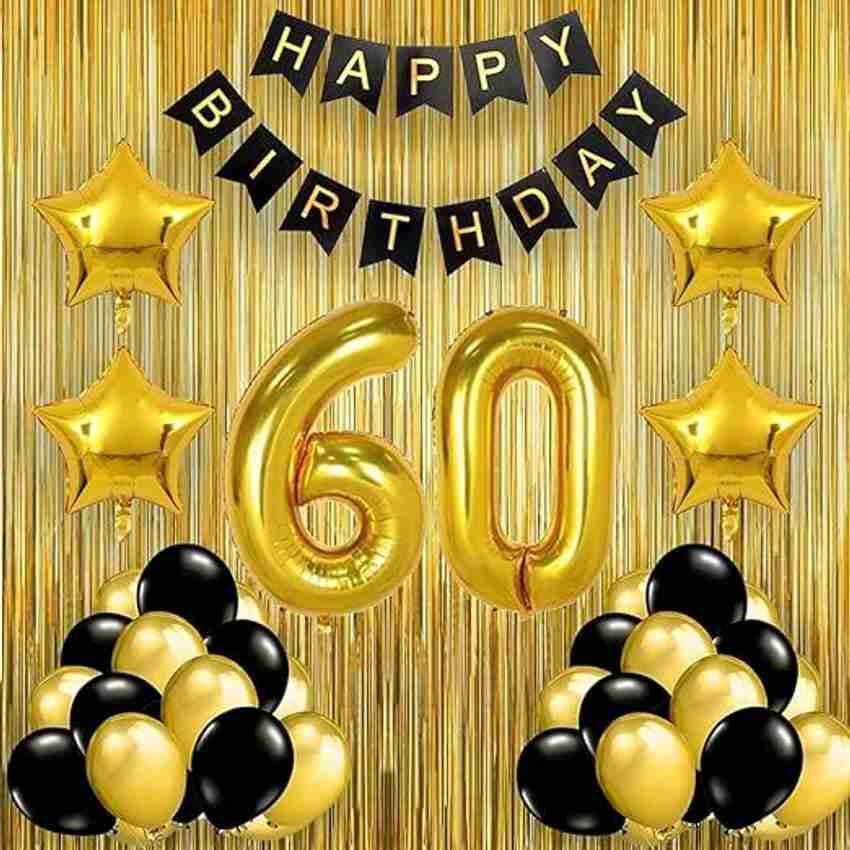 60th Birthday Party Supplies Black & Gold 60th Birthday Decorations