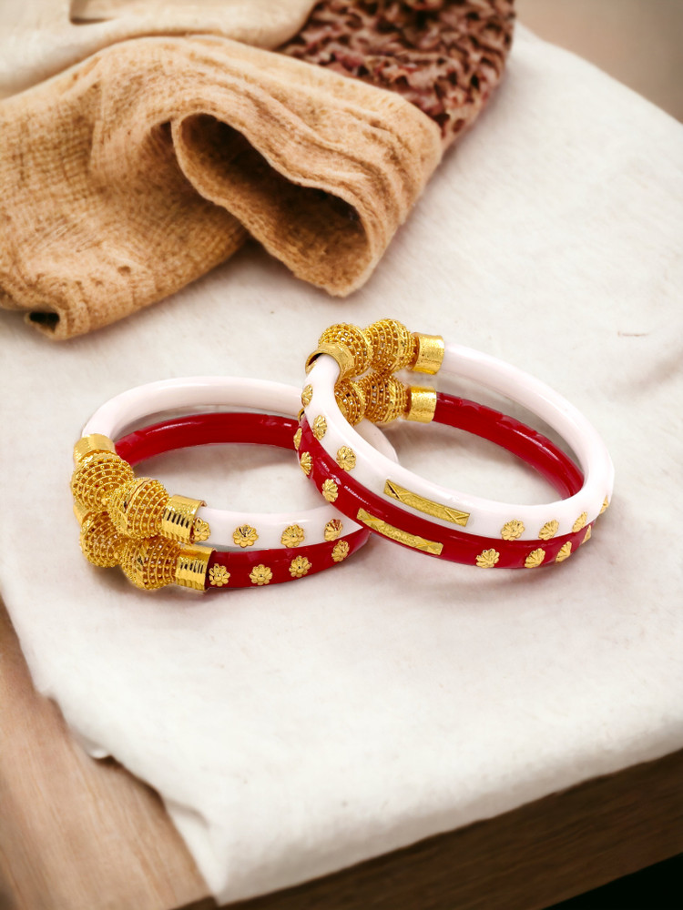 Sakha Pola Badhano Gold Plated Shakha Pola Online Design Gold