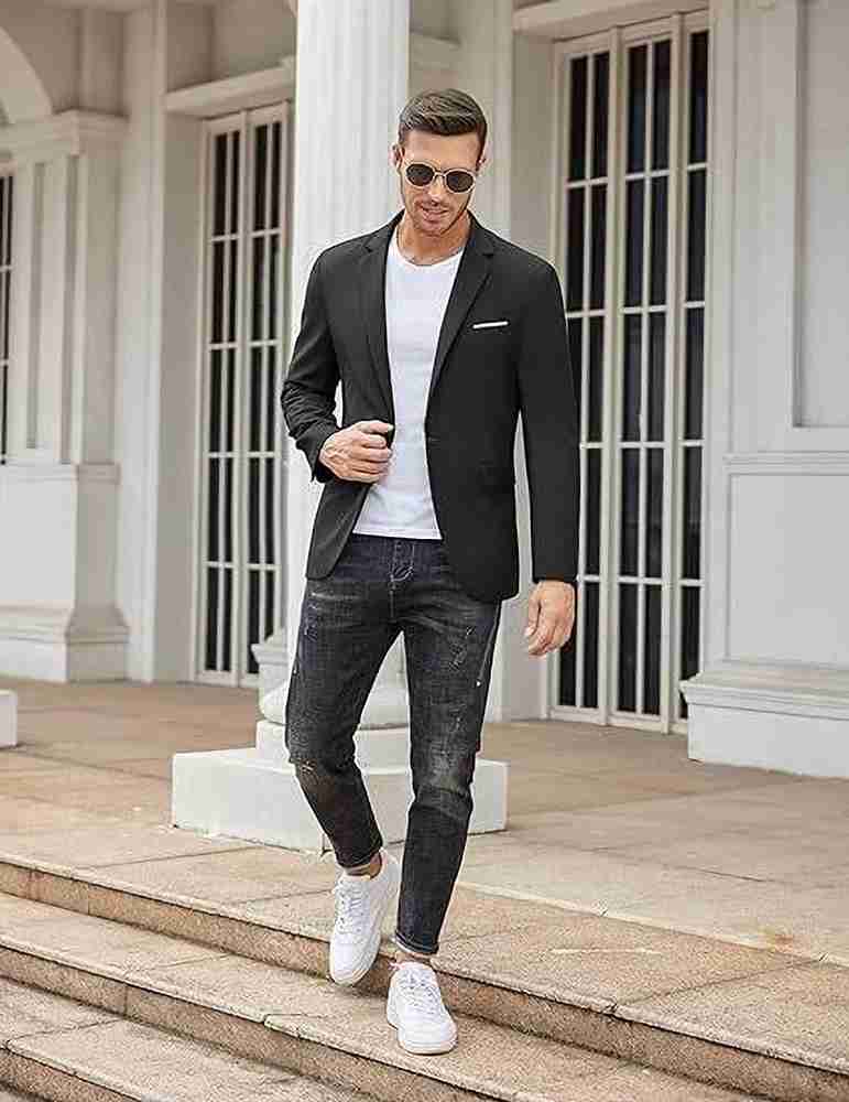 Fashion Black Blazer With Jeans For Wedding Casual Is It