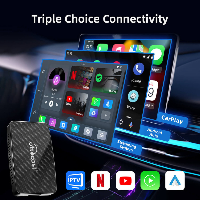 Ottocast Play2Video Pro Wireless CarPlay/Android Auto All-in-one 