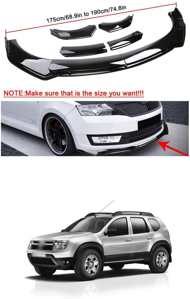 XZRTZ Car Front Bumper Spoiler Splitter Body Kit Side Skirt Front Bumper Guard 194 Matte Glossy Renault Duster Front Garnish Price in India Buy XZRTZ Car Front Bumper Spoiler Splitter Body
