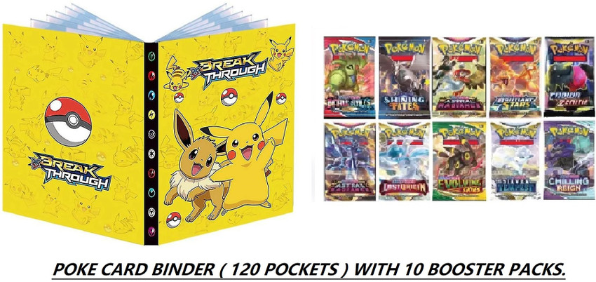CrazyBuy POKEMON CARD BINDER WITH 120 POCKET SPACES AND 10 CrazyBuy POKEMON CARD BINDER WITH 120 POCKET SPACES AND 10
