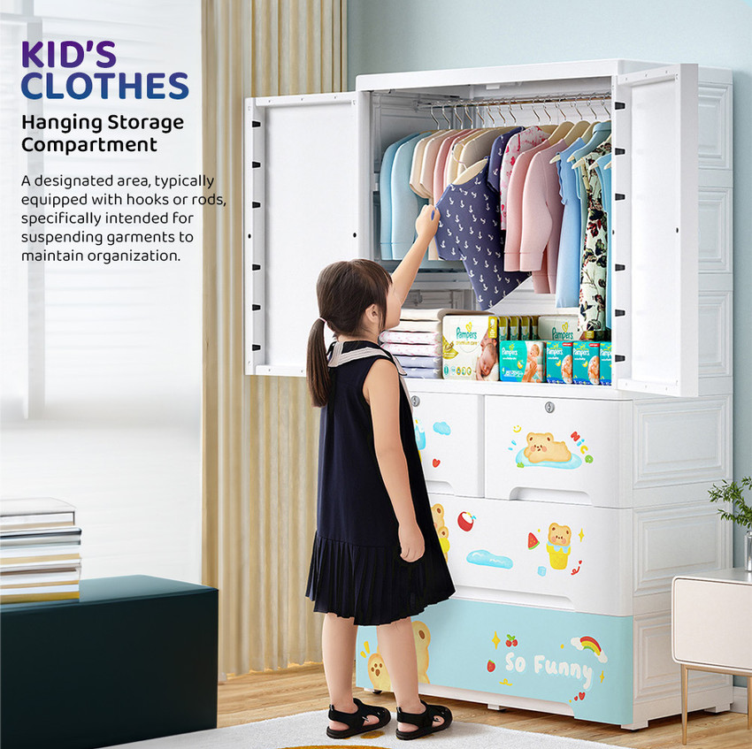 MOMMY BUG Kids Wardrobe Storage Cabinet Portable Almirah with Drawers Cartoon Design PP Collapsible Wardrobe Price in India Buy MOMMY BUG Kids Wardrobe Storage Cabinet Portable