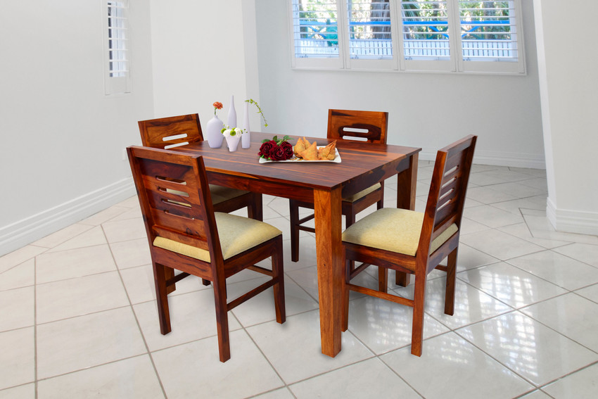 Foreverfurniture Solid Wood Four Seater Dining Table With Four Chair For Dining Room Solid Wood 4 Seater Dining Set Price in India Buy Foreverfurniture Solid Wood Four Seater Dining Table With