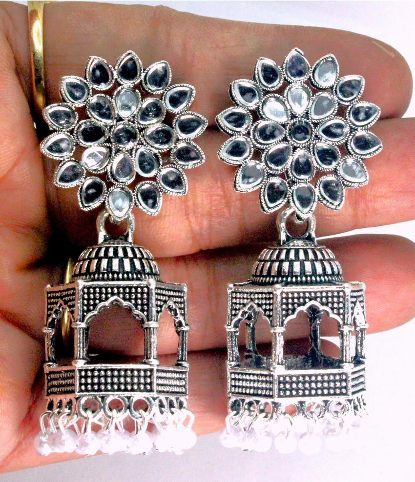 Silver Earrings Long Traditional Earrings Online Buy Traditional