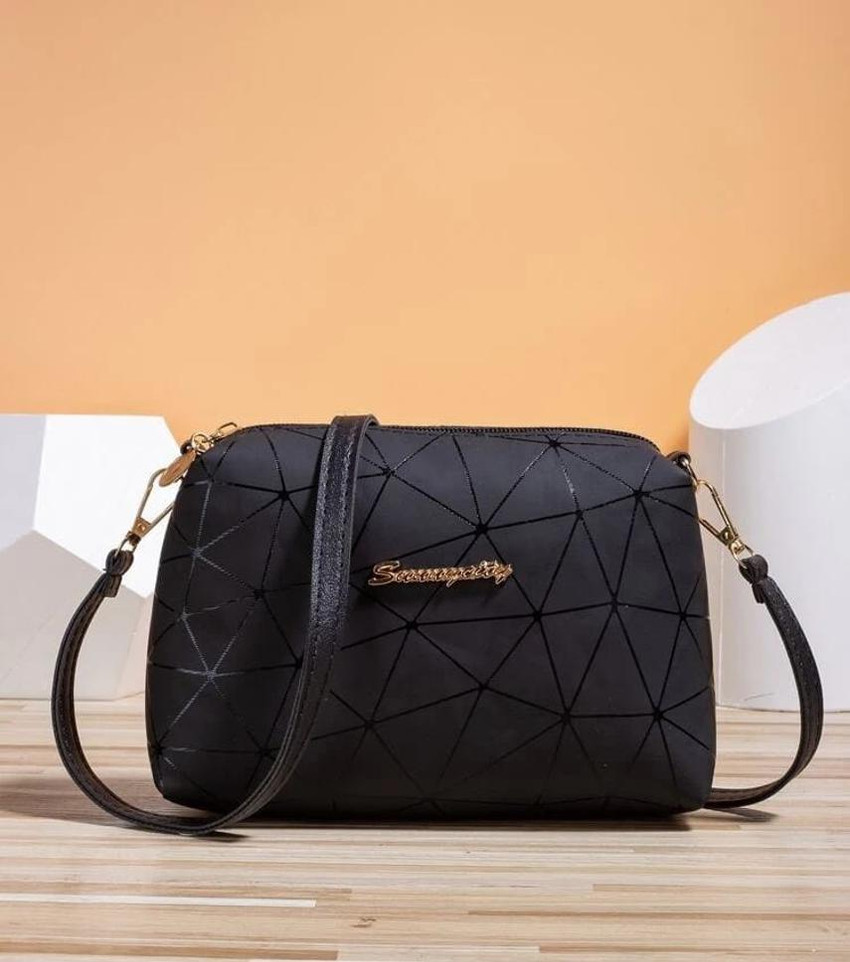LIKE STYLE Black Sling Bag Attractive Printed Formal Sling Bag BLACK Price in India Flipkart