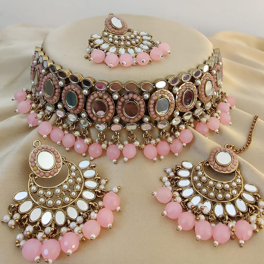 Pink jewellery set flipkart discount