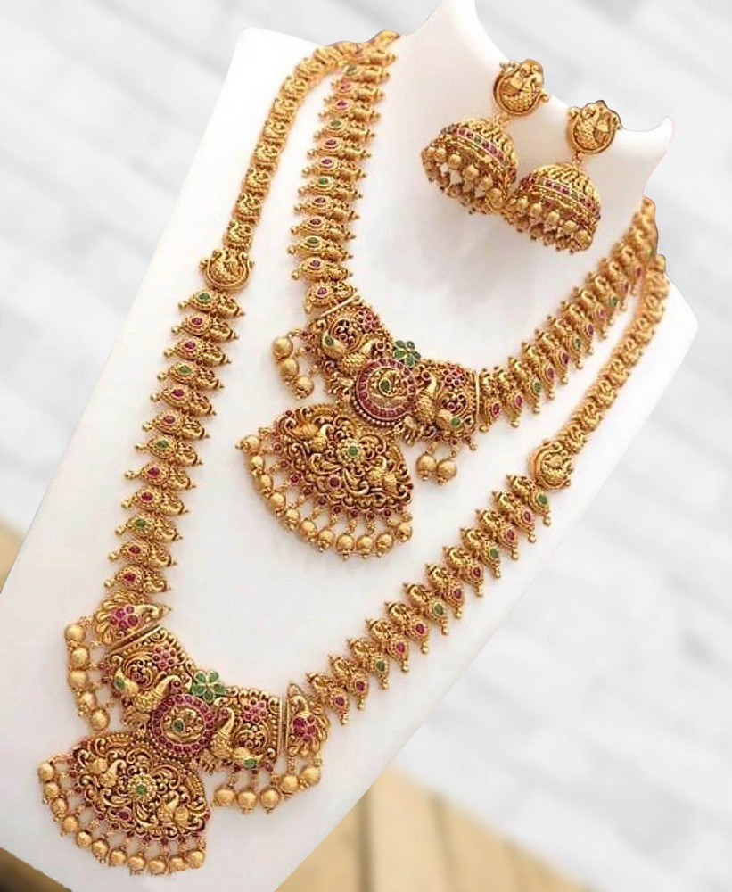 JANAVI Alloy Gold plated Gold Jewellery Set Price in India Buy JANAVI Alloy Gold plated Gold Jewellery Set Online at Best Prices in India Flipkart