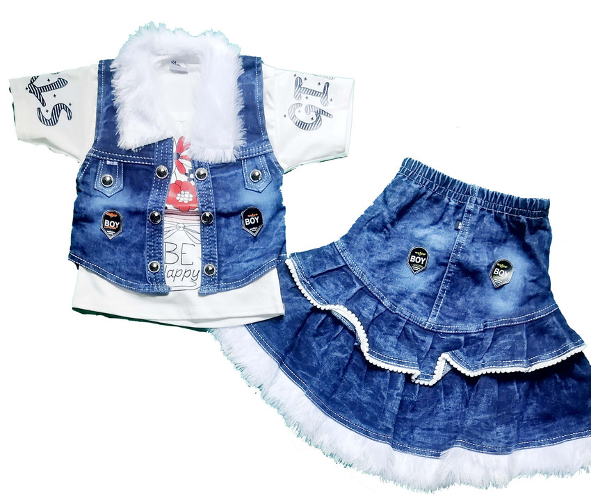 Meesho Baby Girl Denim Dungarees Skirt Dress Newborn Boys