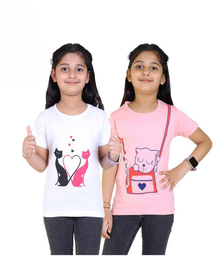 Flipkart.com | DG Divine Girls Typography, Printed Cotton Blend Regular T  Shirt - Round Neck