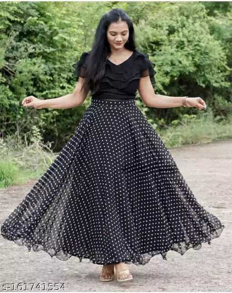 VELLY Polka Print Stitched Lehenga \u0026 Crop Top - Buy VELLY Polka Print  Stitched Lehenga \u0026 Crop Top Online at Best Prices in India | Flipkart.com
