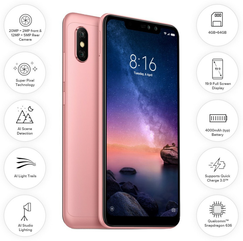 redmi 6 pro rose gold flipkart