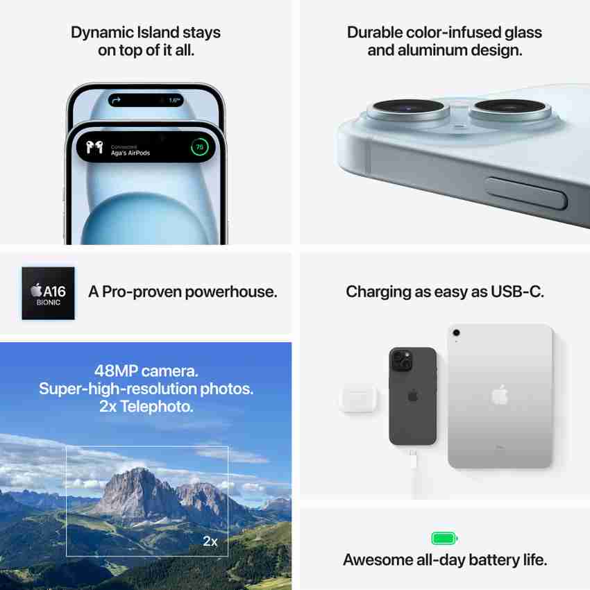 Apple iPhone 15 Plus (Blue, 128 GB)