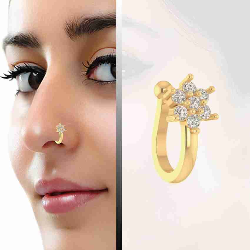 VAMA Diamond Gold plated Plated Metal Nose Ring Price in India Buy VAMA Diamond Gold plated Plated Metal Nose Ring Online at Best Prices in India Flipkart