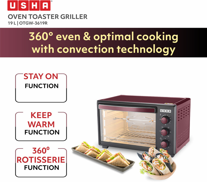 Usha Griller Toaster Price Usha 3716 16 Liters Oven Toaster Grill