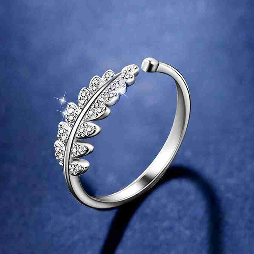 Fashion Frill Stunning American Diamond Silver Ring For Women 