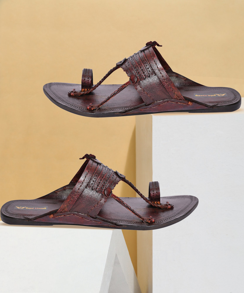 Gents Kolhapuri Chappal Black Royal Khwaab Kolhapuri Chappal