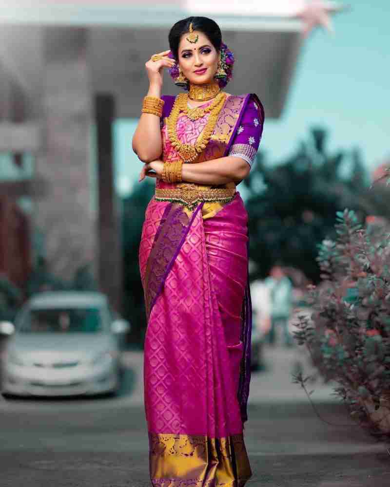 Buy Zenophily Embellished Kanjivaram Art Silk, Pure Silk