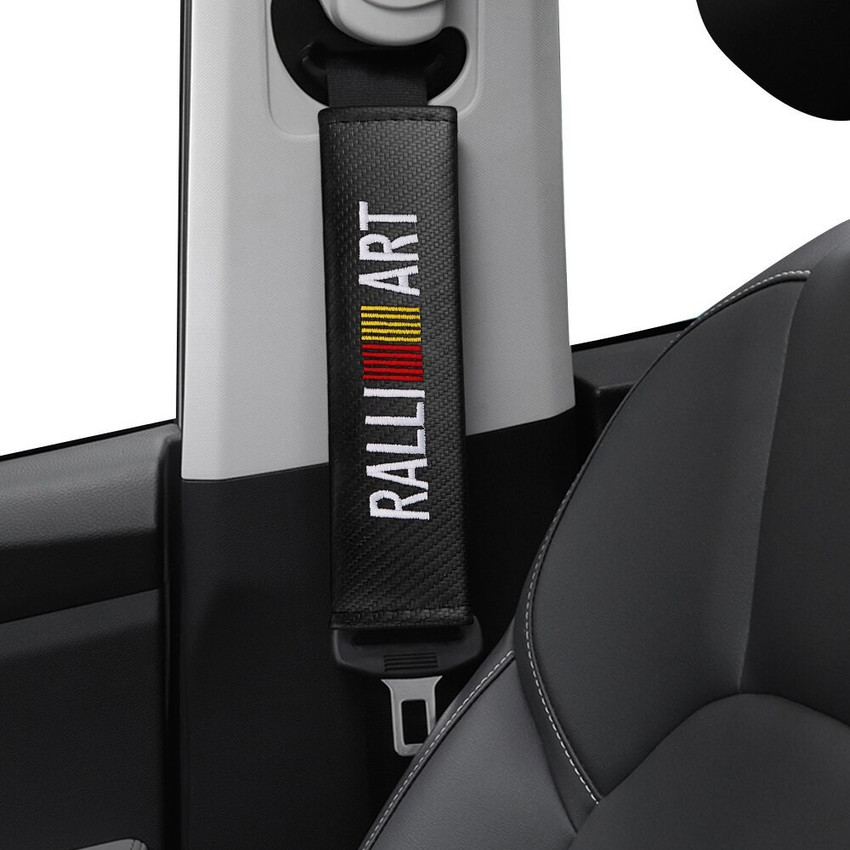 SEMAPHORE 2Pcs Seat Belts Covers Padding Carbon Fiber Raliart For 