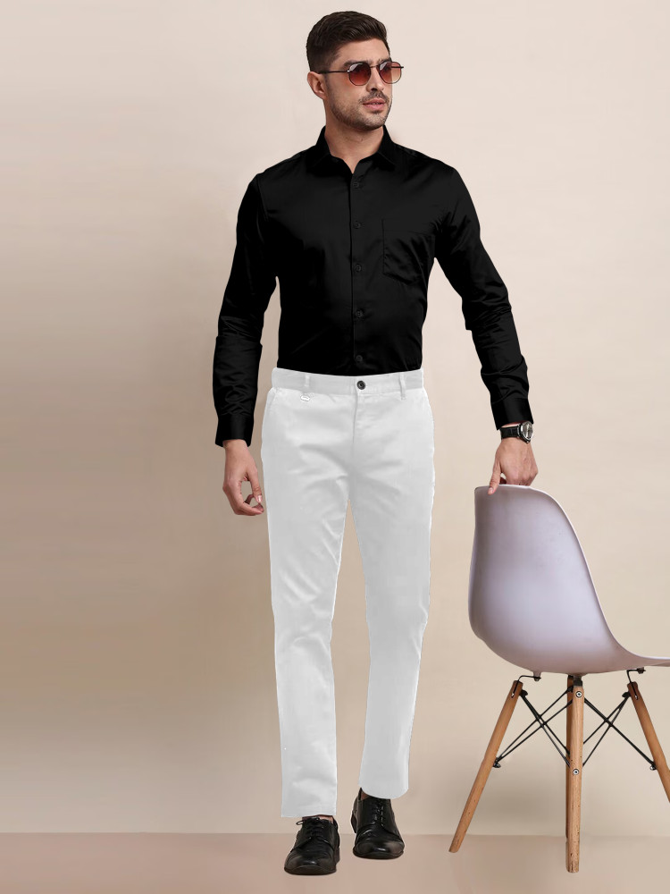 white paint and black shirt