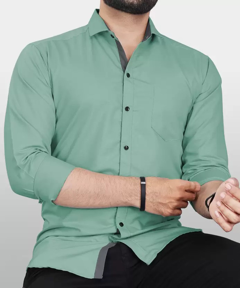 FUBAR Men Solid Formal Light Green Shirt - Buy FUBAR Men Solid Formal Light  Green Shirt Online at Best Prices in India | Flipkart.com